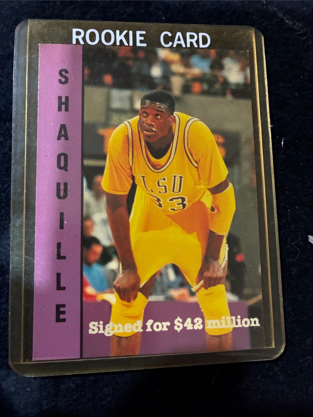 Shaquille O’NEAL  Rookie Trading Card - Yellow & Purple Sports Card
